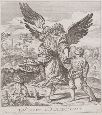 Titian etching from 1682 THE ARCHANGEL RAPHAEL AND TOBIT

(AKA, Saint Raphael with Tobias)